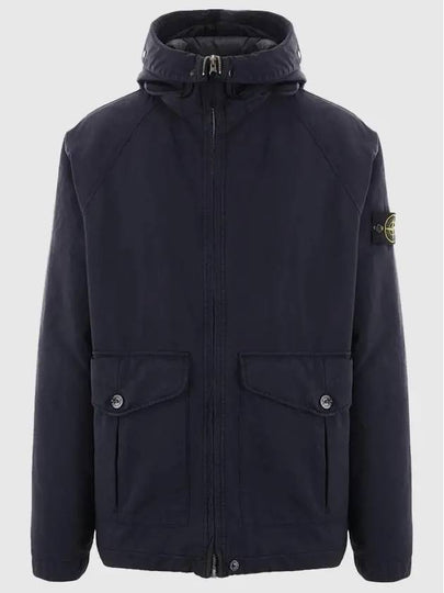 Logo David TC Down Hooded Jacket Navy - STONE ISLAND - BALAAN 2