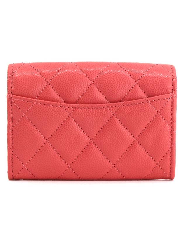 CH Classic Caviar Flap Zipper Card Wallet Pink Gold CH41WT011 - CHANEL - BALAAN 3