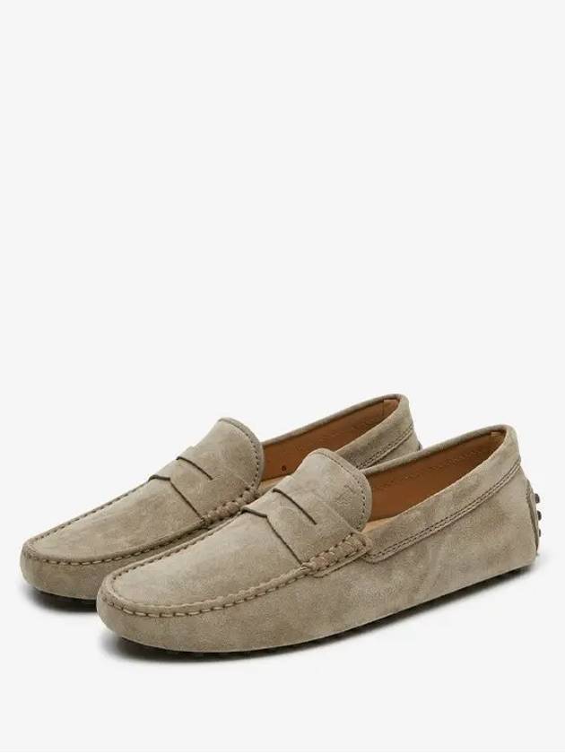 Men's Suede Gommino Driving Shoes Beige - TOD'S - BALAAN 4