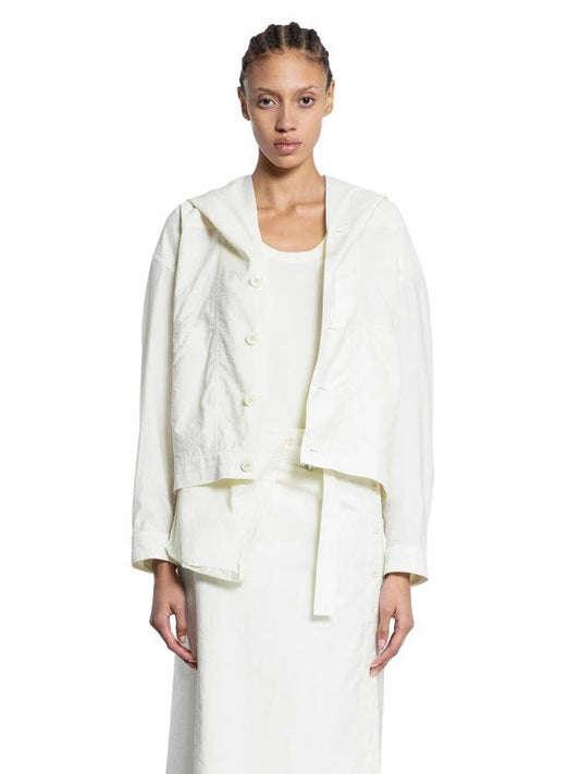 Cotton Crinkled Finish Jacket White - LEMAIRE - BALAAN 1