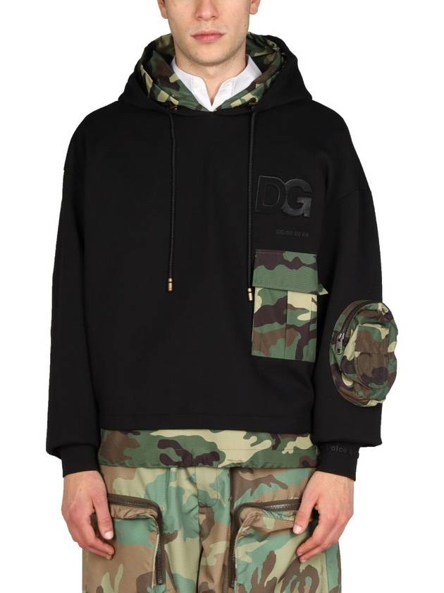 Camouflage Pocket Hood Black - DOLCE&GABBANA - BALAAN 2