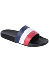 Basil Logo Emboss Striped Slippers Black - MONCLER - BALAAN 5