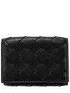 Intrecciato Continental Leather Half Wallet Black - BOTTEGA VENETA - BALAAN 2