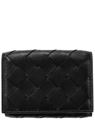 Intrecciato Continental Leather Half Wallet Black - BOTTEGA VENETA - BALAAN 2