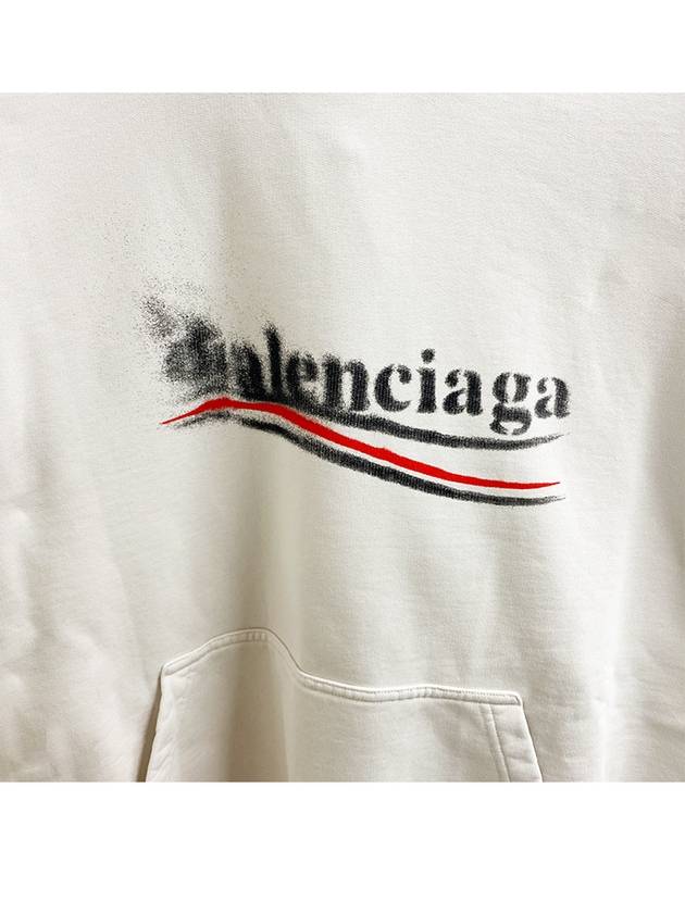 Political Stencil Medium Fit Hoodie White - BALENCIAGA - BALAAN 6