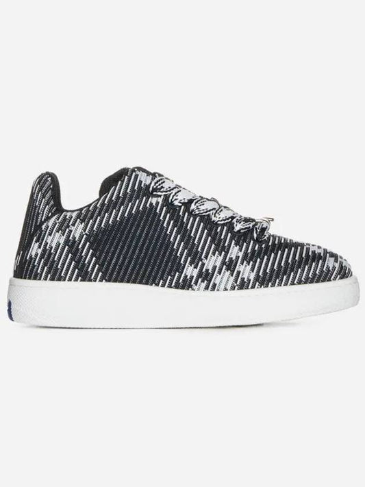 Check Knit Box Low Top Sneakers Black - BURBERRY - BALAAN 2