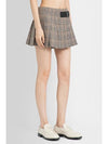 Triangle Logo Belt Mini Pleated Skirt Brown - PRADA - BALAAN 6