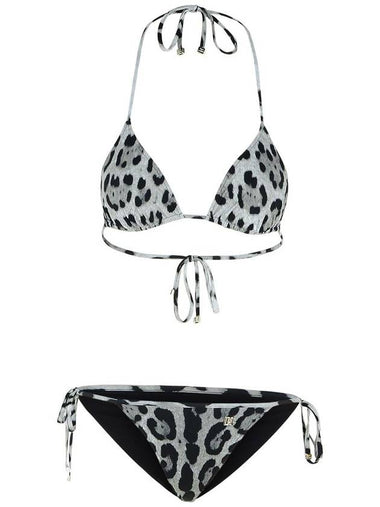 Dolce & Gabbana 'Animalier' Grey Polyamide Blend Bikini - DOLCE&GABBANA - BALAAN 1