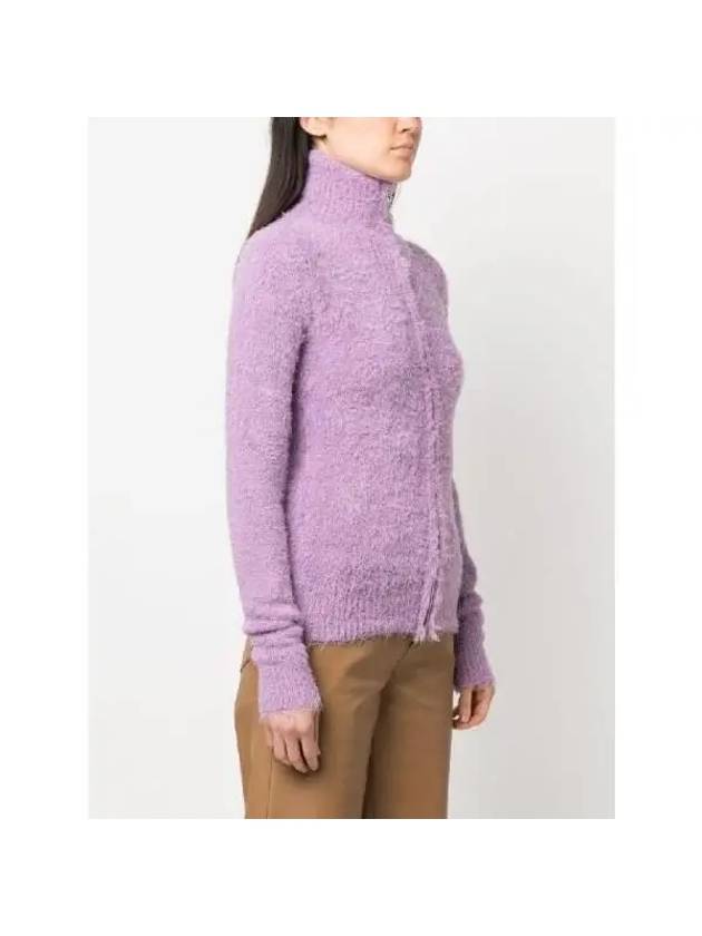 Pamina Textured Zip-Up Cardigan Lilac - ISABEL MARANT - BALAAN 4