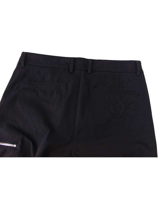 Men's Zipper Pocket Cotton Straight Pants Black - MONCLER - BALAAN 8