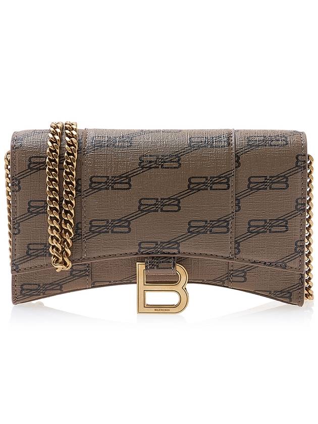 Hourglass BB Monogram Chain Long Wallet Brown - BALENCIAGA - BALAAN 2