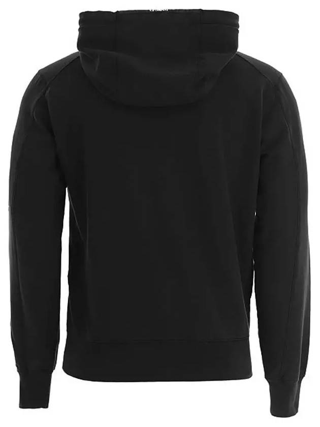 Lens Wappen Light Fleece  Zip-Up Hoodie Black - CP COMPANY - BALAAN 4