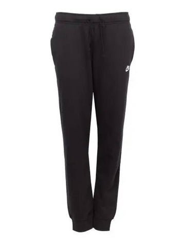 Women's Sportswear Club Fleece Mid-Rise Track Pants Black - NIKE - BALAAN.