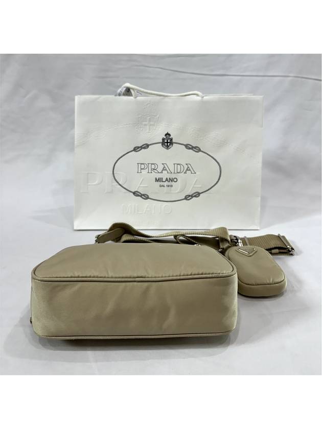 Re edition Tesuto chain strap hobo bag cross beige - PRADA - BALAAN 10