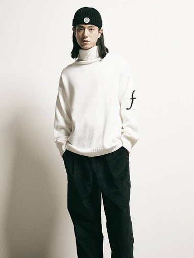 F Logo Wool Turtleneck Ivory - FFEFF STUDIO - BALAAN 1