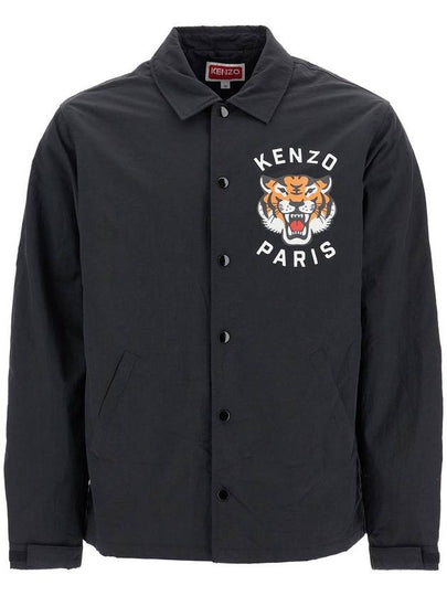 Lucky Tiger Quilted Coach Jacket Black - KENZO - BALAAN 2