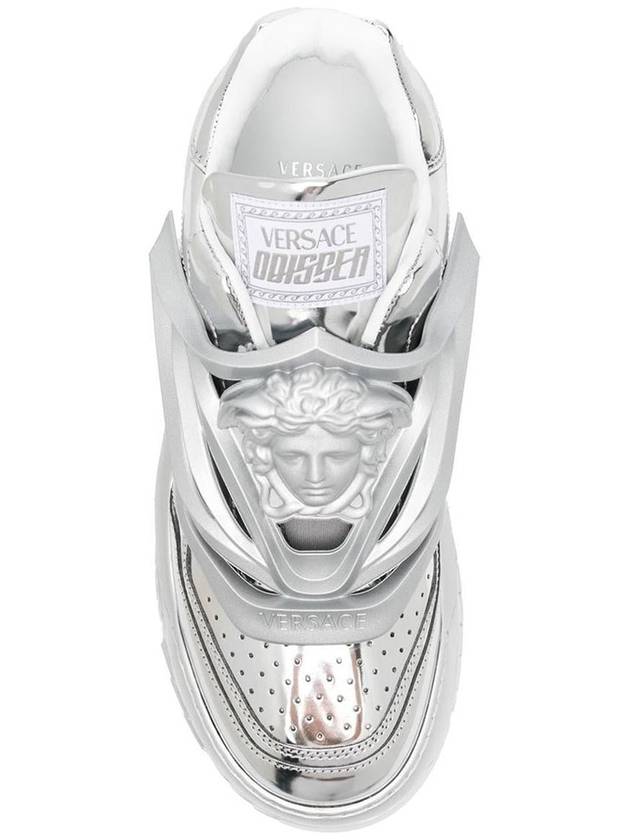 Odyssey Metallic Low Top Sneakers Silver - VERSACE - BALAAN 5