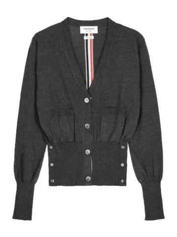 RWB striped cardigan dark gray - THOM BROWNE - BALAAN 1