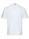 4-Bar Striped Cotton Short Sleeve T-Shirt White - THOM BROWNE - BALAAN 8