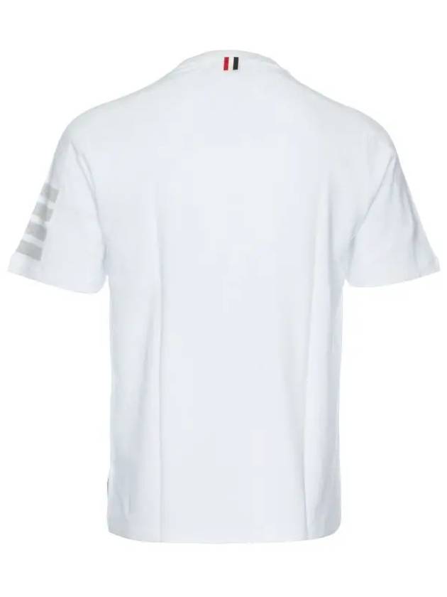 4-Bar Striped Cotton Short Sleeve T-Shirt White - THOM BROWNE - BALAAN 8