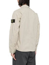 Zipper Regular Fit Cotton Overshirt Jacket Beige - STONE ISLAND - BALAAN 5