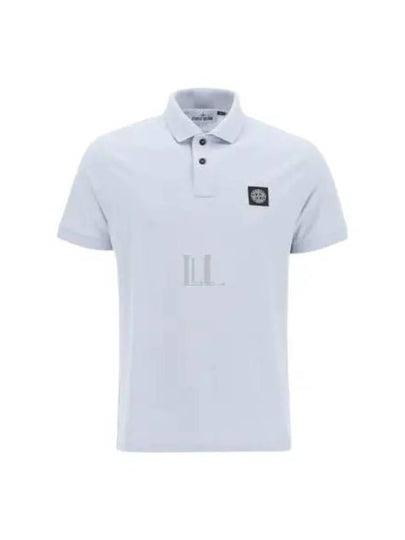 Pique Stretch Cotton Short Sleeve Polo Shirt Blue - STONE ISLAND - BALAAN 2