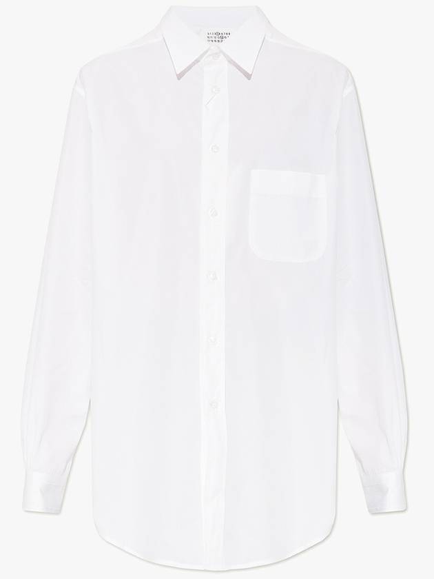 Pocket Cotton Long Sleeve Shirt White - MAISON MARGIELA - BALAAN 2