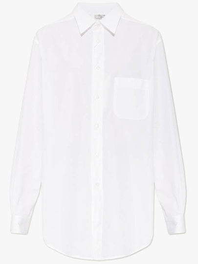 Pocket Cotton Long Sleeve Shirt White - MAISON MARGIELA - BALAAN 2