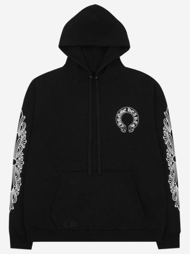 Horse Shoe Floral Hoodie Black - CHROME HEARTS - BALAAN 2