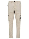 Wappen Patch Old Treatment Slim Fit Cargo Straight Pants Beige - STONE ISLAND - BALAAN 2