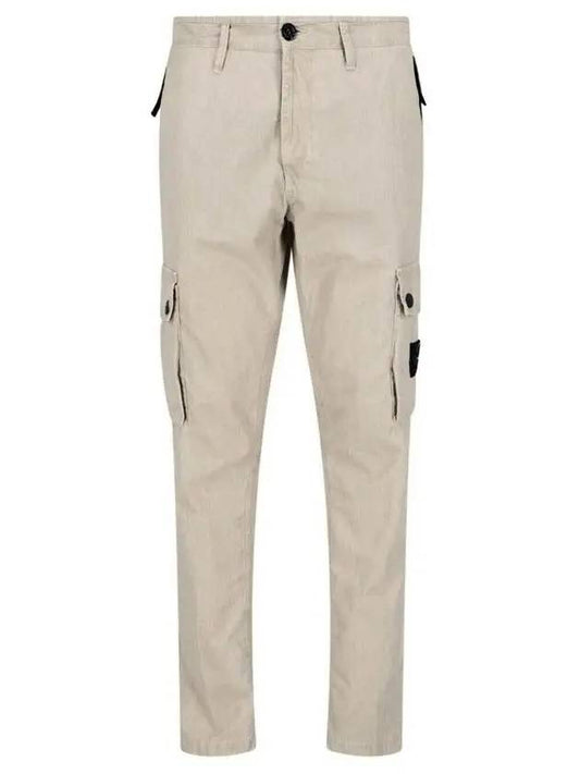 Wappen Patch Old Treatment Slim Fit Cargo Straight Pants Beige - STONE ISLAND - BALAAN 2