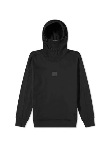 Logo Flag Brushed Hoodie Black - CP COMPANY - BALAAN 1