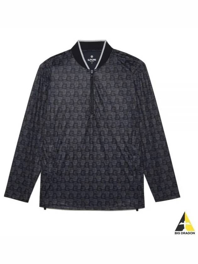 Allover Logo Print Quarter Zipper Jacket Black - G/FORE - BALAAN 2