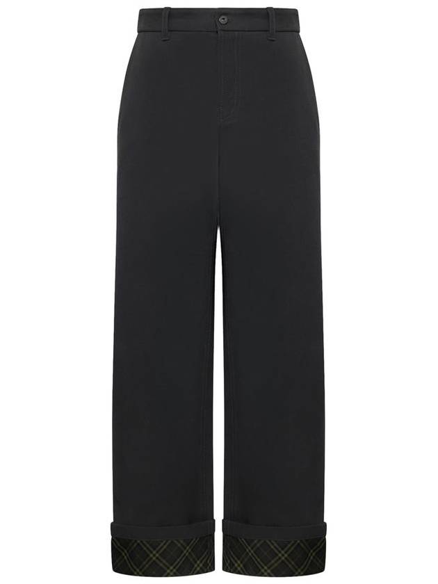 Cotton Carpenter Straight Pants Black - BURBERRY - BALAAN 2