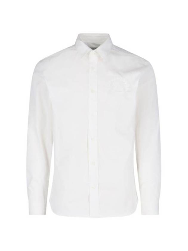 EKD Embroidered Cotton Long Sleeve Shirt White - BURBERRY - BALAAN 1