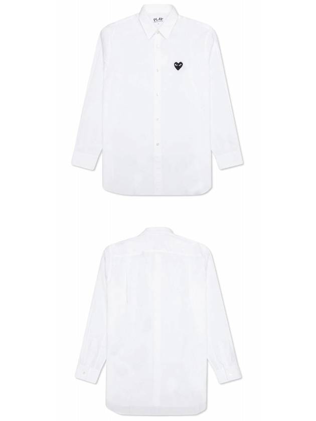 Play Black Heart Patch Long Sleeve Shirt White - COMME DES GARCONS - BALAAN 5