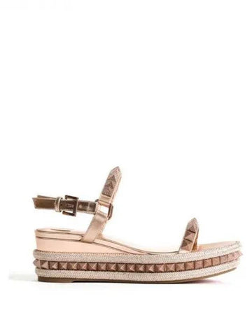 Christian Louboutin Rockstud metallic leather sandals - CHRISTIAN LOUBOUTIN - BALAAN 1