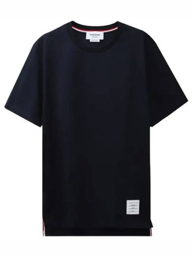 Relaxed fit side slit medium weight short sleeve t shirt - THOM BROWNE - BALAAN 1