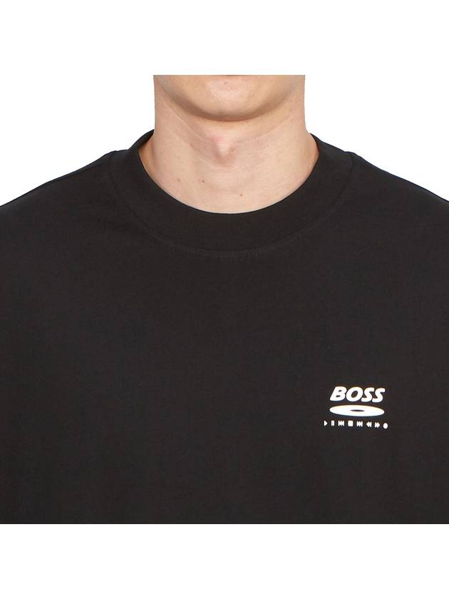 Men's Crewneck Cotton Short Sleeve T-Shirt Black - HUGO BOSS - BALAAN 6