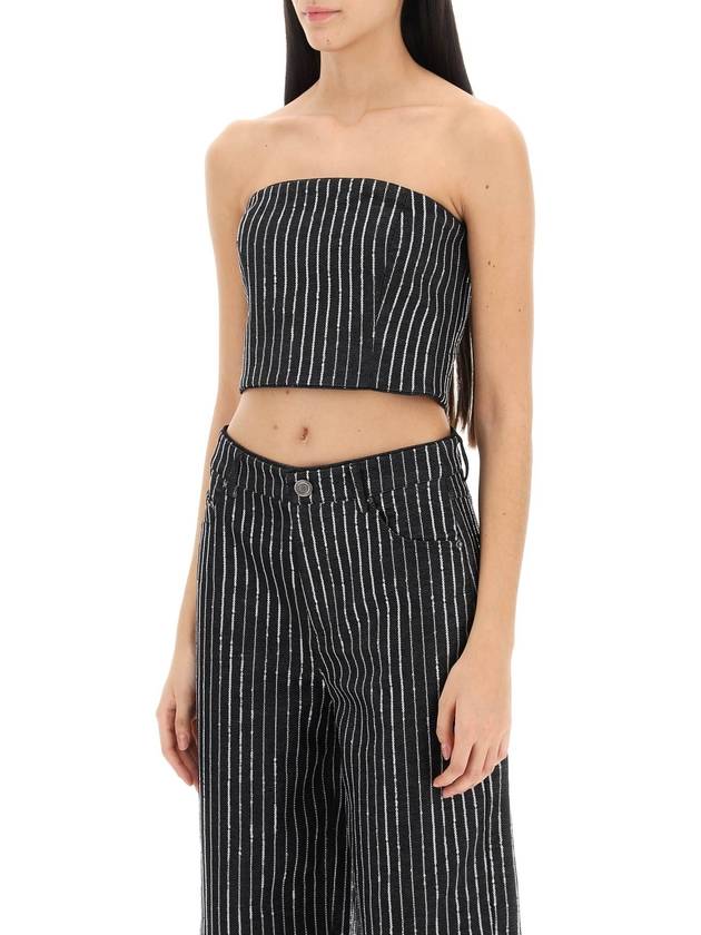 cropped top with sequined stripes - ROTATE - BALAAN 4