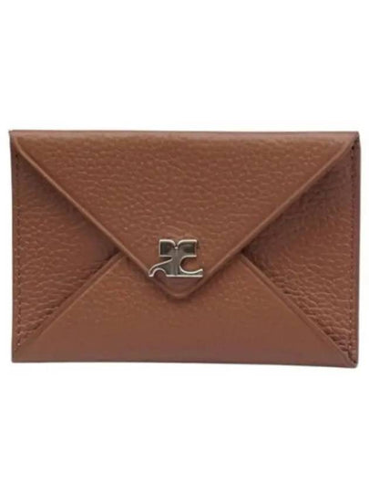 Logo Envelope Leather Card Wallet Toffee - COURREGES - BALAAN 2