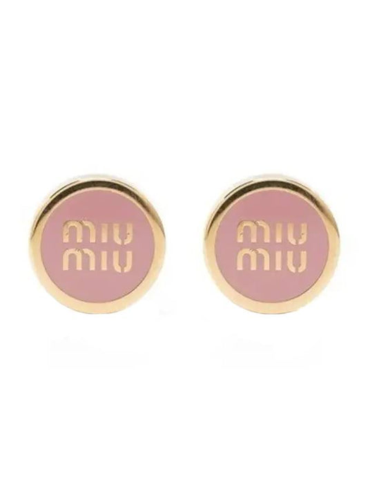 Women s Enamel Metal Earrings Orchid Pink Gold - MIU MIU - BALAAN 1