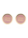 Enameled Metal Earrings Orchid Pink - MIU MIU - BALAAN 1