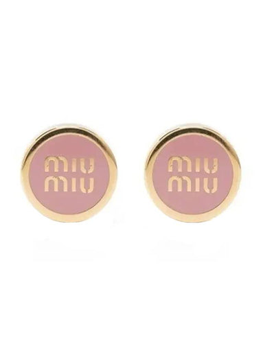 Enameled Metal Earrings Orchid Pink - MIU MIU - BALAAN 1