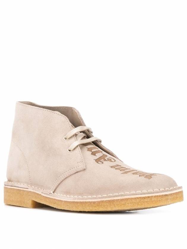 Logo Ankle Boots Beige - PALM ANGELS - BALAAN 5