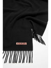 Fringe wool muffler narrow black SCAR000218 - ACNE STUDIOS - BALAAN 4