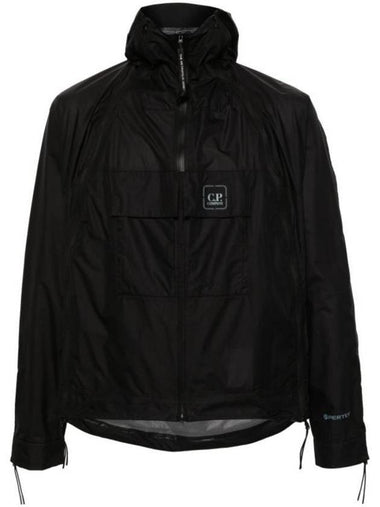 Metropolis Series Pertex Bloom Hooded Jacket Black - CP COMPANY - BALAAN 1