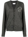 Embroidered Logo Wool Cardigan Dark Grey - MAISON MARGIELA - BALAAN 2