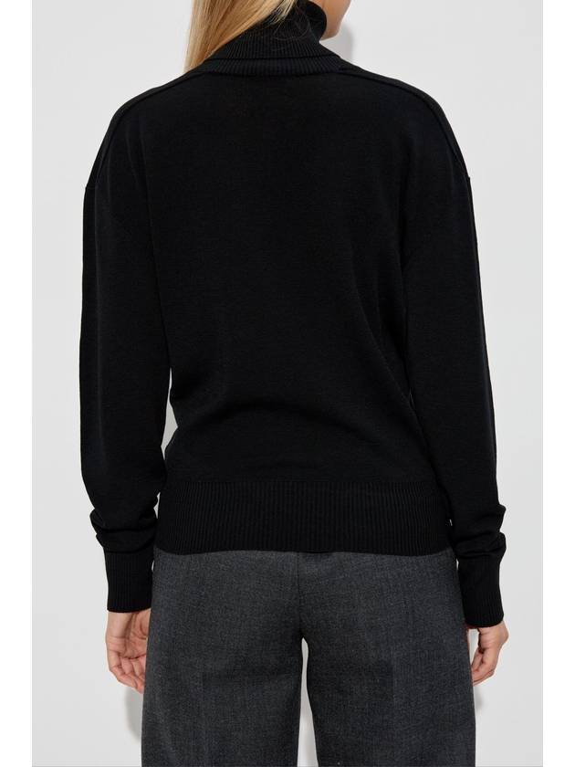 Rollneck Wool Knit Top Black - BURBERRY - BALAAN 5