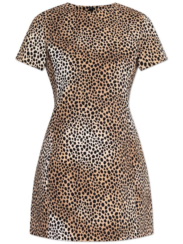 Michael Michael Kors Dress With Animal Motif, Women's, Beige - MICHAEL KORS - BALAAN 1